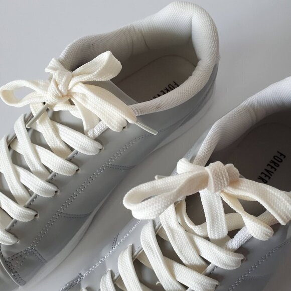 EUC Forever 21 Lina patent silver grey sneakers, 10 - Picture 9 of 10